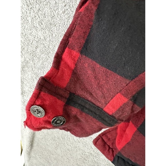 Authentic Dickies Flannel Hooded Red Plaid Quilted Full Zip Jacket Hoodie XL - Picture 13 of 13